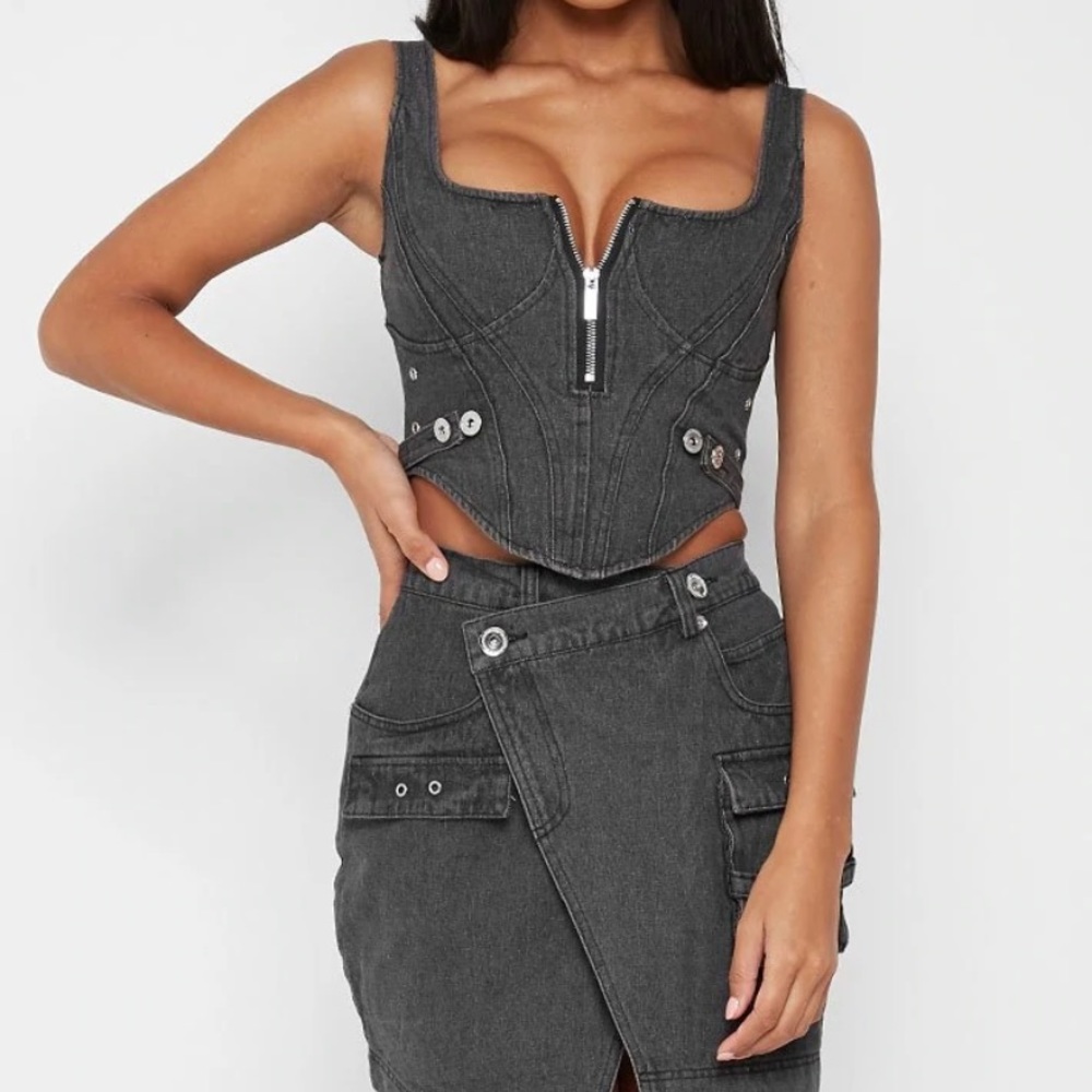 Denim grey corset